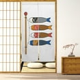thumbnail image 3 of Japanese Noren Doorway Curtain Japanese Traditional Doorway Curtain Tapestry Fish Pattern Window Treatment for Hanging Room Divider Kitchen Decor,28.3"x39.3", 3 of 6