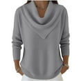thumbnail image 2 of Yigetop Chandail à Col Roulé pour Femmes, Chandail à Col Roulé Surdimensionné pour Femmes, Mode Automne Hiver, Chandail à Col Roulé à Manches Longues Tendance, Chandails d'Hiver pour Femmes Gris 2TG, 2 of 5