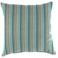 thumbnail image 4 of Jordan Manufacturing Sunbrella 16" x 16" Gateway Mist Blue and Beige Stripe Square Outdoor Throw Pillow, 4 of 10
