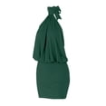 thumbnail image 7 of DHFJKG Womens Dresses Backless Halter Sleeveless Party Sexy Mini Dress Slim Fit Solid Color Bodycon Nightclub Wear Comfortable Dresses, 7 of 7