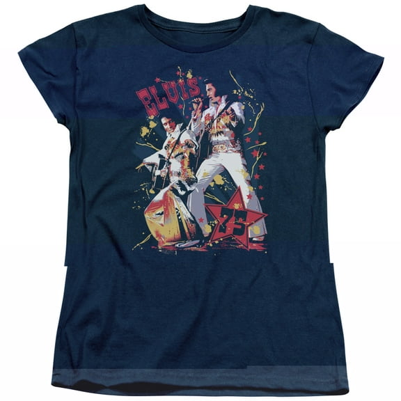 Elvis Presley Eagle Elvis Women's T-Shirt Navy