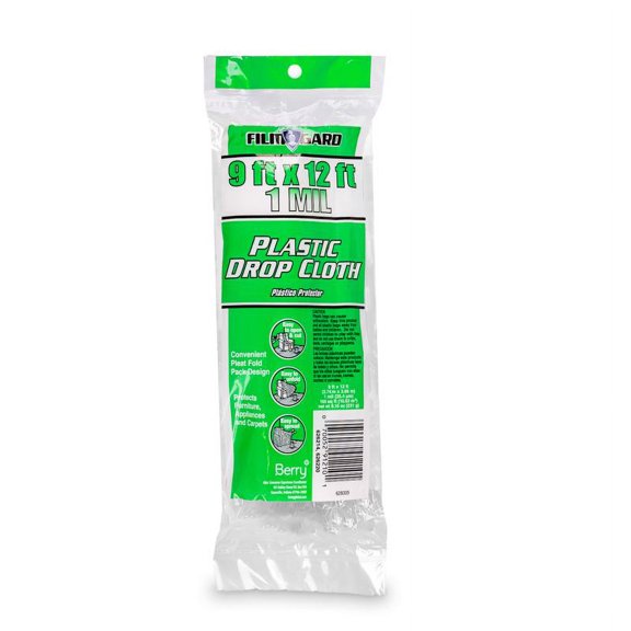 BERRY PLASTICS CORP Plastic Dropcloth, Medium-Duty, 9 x 12-Ft. 626214