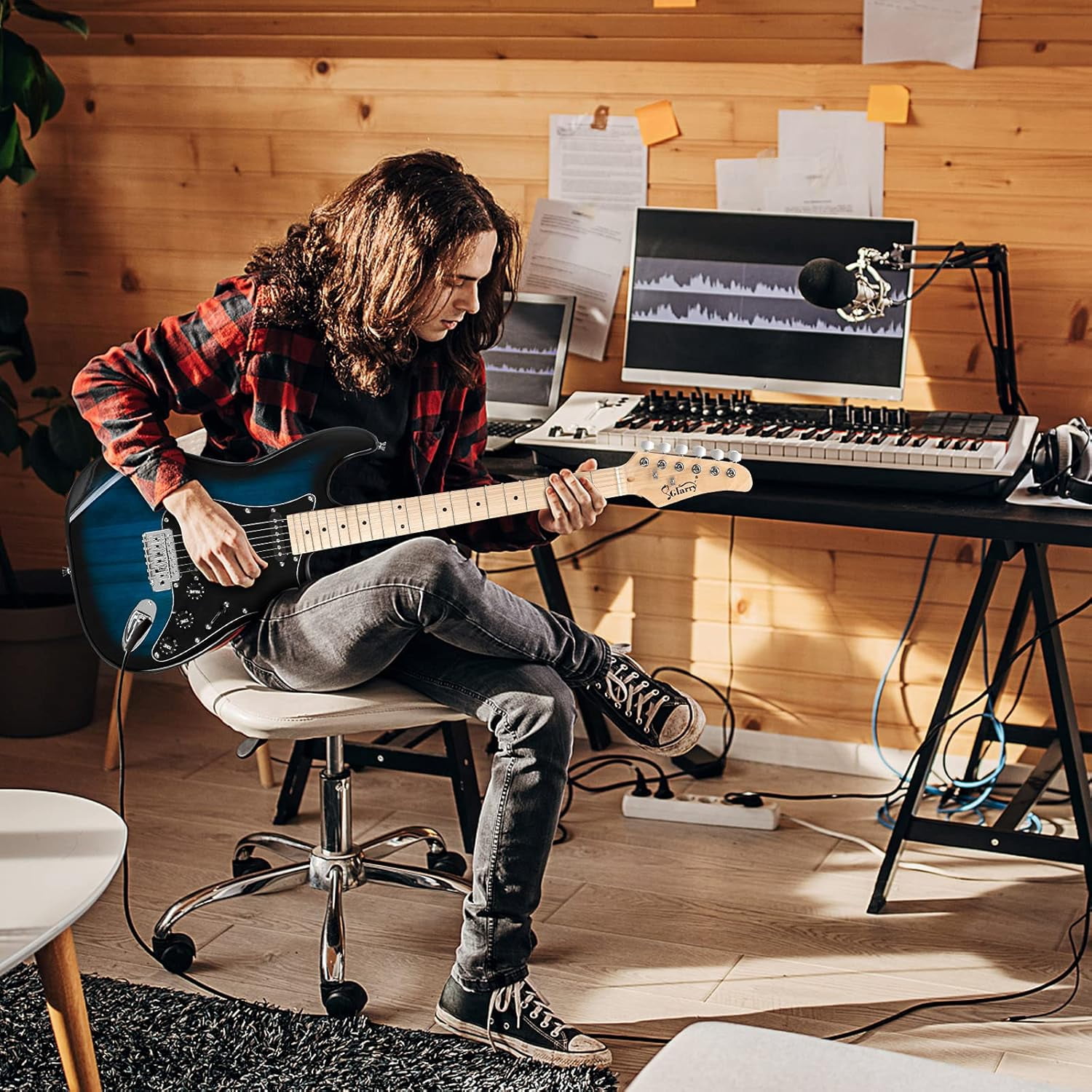 GLARRY Full Size Electric Guitar with 20W Amp  and Accessories Pack Guitar Bag for Music Lover Beginner