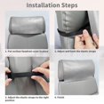 thumbnail image 4 of Protector de reposacabezas reclinable SCNK de piel sintética gris claro, 4 of 7