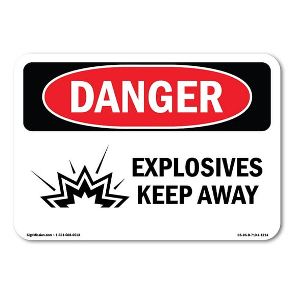 OSHA Danger Sign - Explosives Keep Away | Decal | Protect Your Business, Construction Site, Warehouse & Shop Area |  Made in The USA