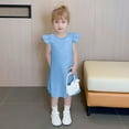 thumbnail image 6 of Dgankt Girls' Casual Skirt Toddler Girls Dress Summer Ruffle Sleeve Sundress Outfit for Kids 4-14T, 6 of 7