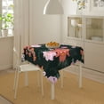 thumbnail image 6 of YFYANG Square Polyester Table Cloth, 60" x 60" Reusable Table Cover Kitchen Dining Room Vintage Hibiscus Pattern Decorative Tablecloths for Tables of 2-4 People, 6 of 8
