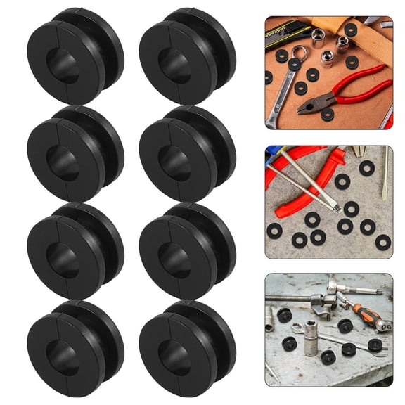 UPOUART 10Pcs Universal Rear Shock Absorber Bushing Protector for Motorcycle Black