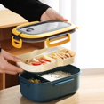 thumbnail image 4 of Kearding Fiambrera con aislamiento de alimentos, contenedor de almacenamiento fresco, cajas de horno microondas Bento PP para viajes al aire libre, Mostrada Azul Kearding HA067538-02, 4 of 6