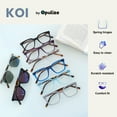 thumbnail image 3 of OPULIZE KOI Reading Glasses With Reading Sunglasses 5 Pack - Rectangular Frame - Black-Blue-Gray-Clear-Black - Mens Womens - Spring Hinges - RRRRS50-137C1 - +2.00, 3 of 6