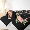 thumbnail image 4 of Homewish Child Initial T Letter Bedding Comforter Set, Butterfly Animal Twin Comforter Sets, Rustic Cartoon Rose Floral Reversible Bedding Set, Ultra Soft Bedroom Decor, 2-Piece, 4 of 8