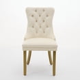 thumbnail image 2 of Modern High-end Tufted Solid Wood Contemporary Velvet Upholstered Dining Chair with Golden Wood Legs and Nailhead Trim - Milky White, Set of 2, 2 of 9