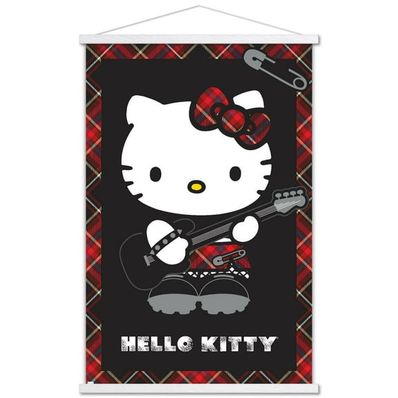 Hello Kitty - Punk Wall Poster with Magnetic Frame, 22.375" x 34"