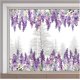 thumbnail image 1 of Pegatinas de ventana con diseño de flores de glicina, grandes, para primavera y verano, con flores moradas, estáticas, reutilizables, de doble cara, anticolisión, no adhesivas, para puerta corrediza, 1 of 7