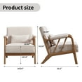 thumbnail image 7 of Bonzy Home Mid-Century Modern Accent Chair — Comfy Fabric Lounge Armchair with Wood Frame & Throw Pillow, Beige, 7 of 7