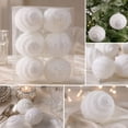 thumbnail image 4 of 12 Pack Christmas Pearl Ball Ornaments - 2.36" White Glittered Baubles for Tree Holiday Party Decor, 4 of 7