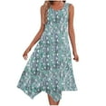 thumbnail image 2 of LOVZFMLL Robes Femmes Dames Été Mode Imprimé Sans Manches Col Rond Décontracté Robe Débardeur, 2 of 7