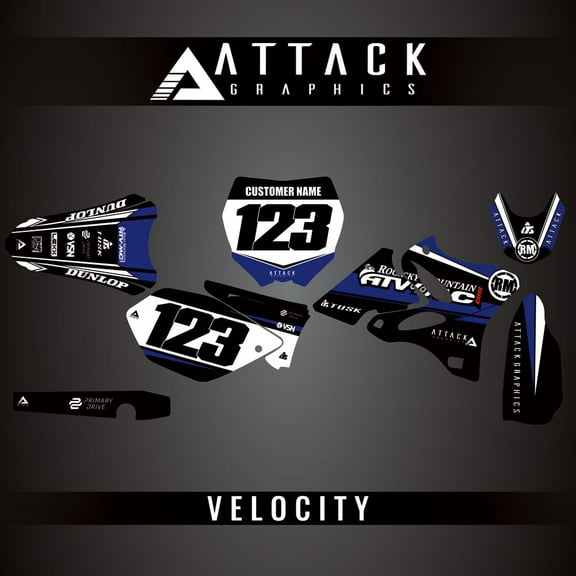 Attack Graphics Custom Velocity Complete Bike Graphics Kit for Yamaha YZ125 2008