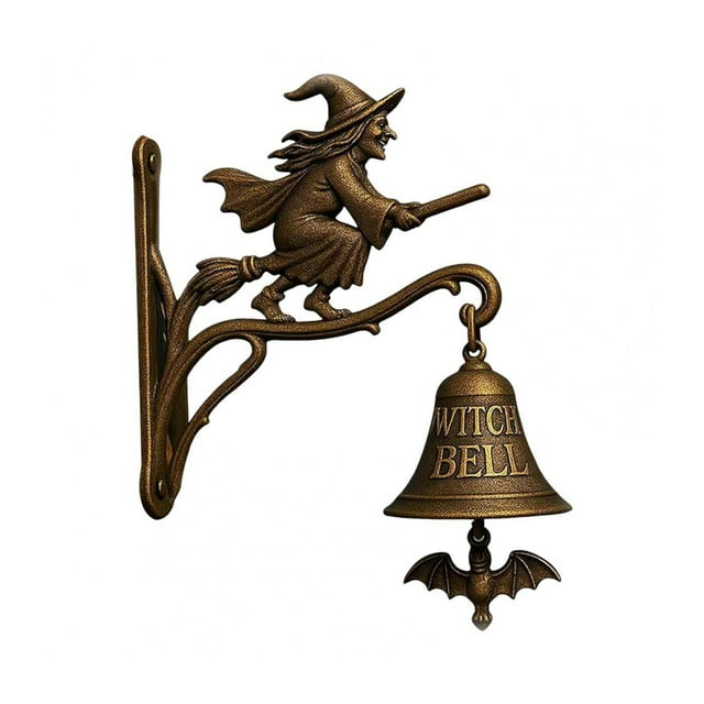 jesticaly Retro Metal Hand Bell For Halloween Loud Clear Ring Antiques Copper Coating Easy To ll F