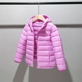 thumbnail image 2 of YOUYEDIAN Toddler Coat Winter Comfortable Warm Long Sleeve Hooded Fashion Solid Color Jacket Casual Lightweight Fitness Zipper Coat, 2 of 5