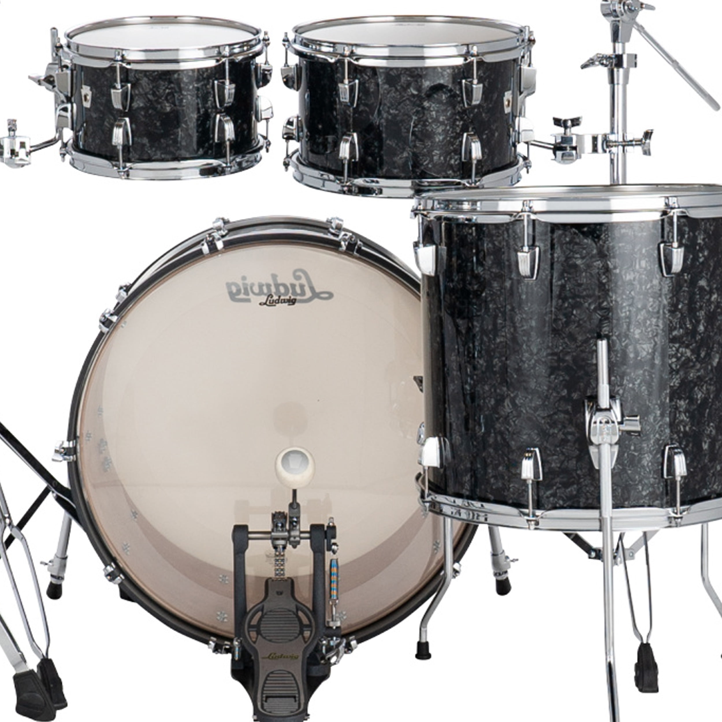 Ludwig NeuSonic 4-Piece Rapid Mod Shell Pack With 22" Bass Drum Ebony Pearl