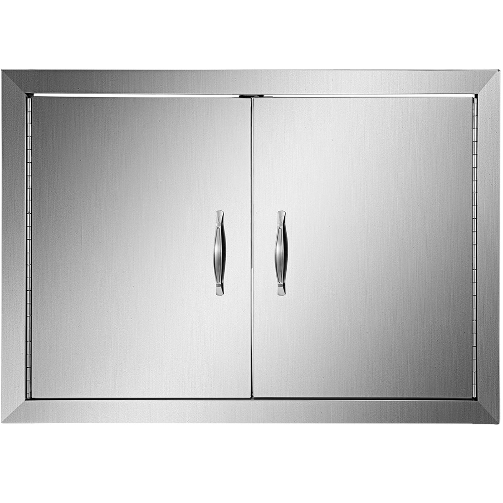 Mophorn BBQ Access Door 42W X 21H Inch Stainless Steel Double BBQ Island Doors Outdoor Kitchen Doors for Commercial BBQ Island Grilling Station