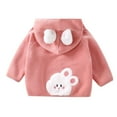 thumbnail image 4 of EnJoCho Kids Winter Hoodie Jacket Plush Long Sleeve Soft Cute Zip Up Coat With Pocket Fashion Warm Outerwear Boys Girls, 4 of 9
