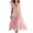 Pink, variant on Women's 2025 Summer Cotton Linen Midi Dress V Neck Smocked Flowy A Line Beach Dresses Green L
