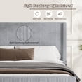 thumbnail image 5 of 50.7"High headboard platform king bed frames,corduroy upholstered bed frame with wingback and high footboard, 5 of 9