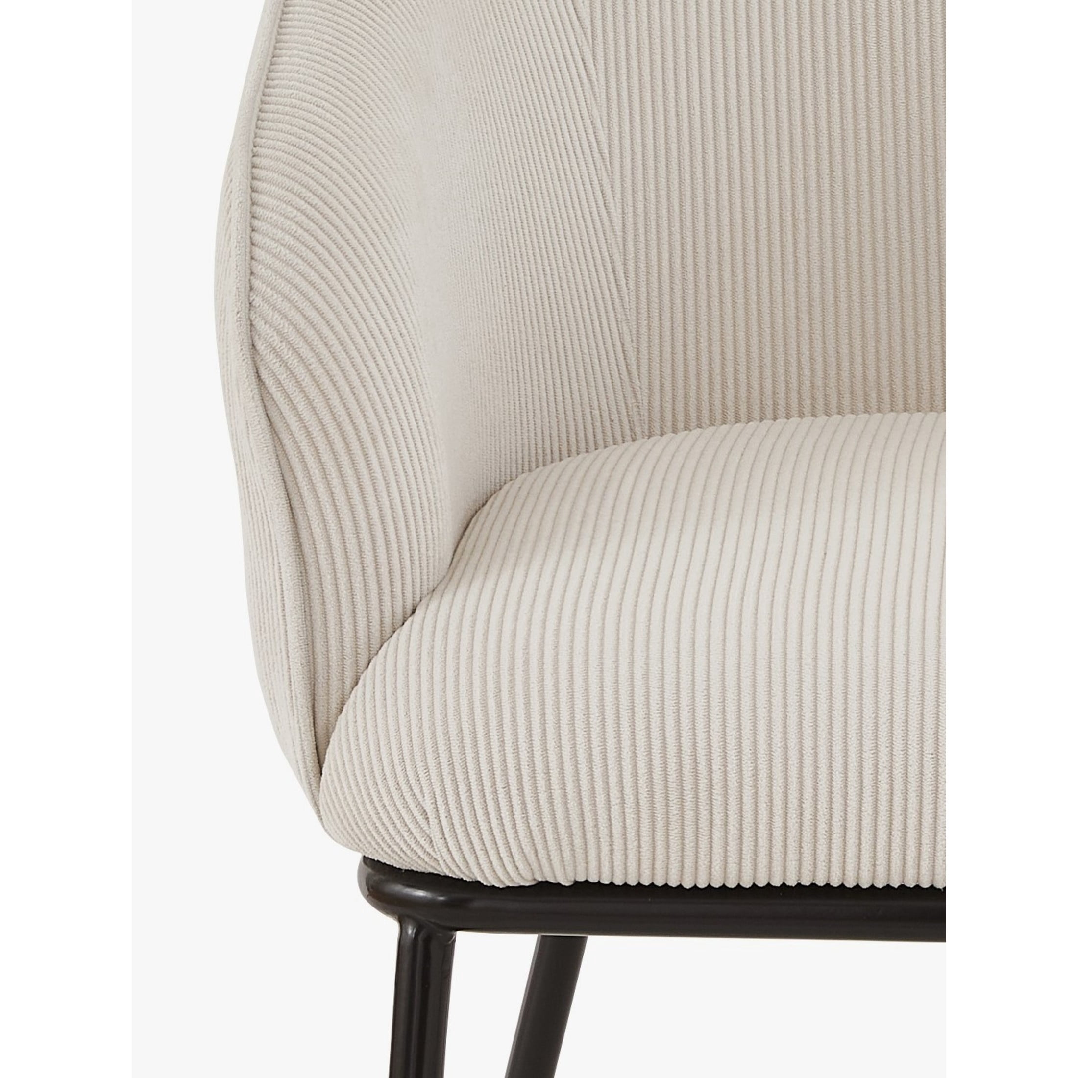 GDF Studio Mid-Century Modern Barrel Accent Chair with Corduroy Upholstery & Metal Legs, Beige
