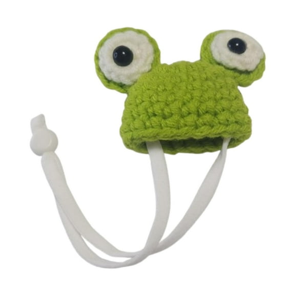 oshhni Small Animals Hat Hamster Hat Adjustable Decorative Cute Hand Knitted Hat Pet Headgear for Rodent Rats Parrots Lizards frog