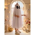 thumbnail image 5 of RUINIXCW Kids Ghost Costume Toddler Baby Girl Halloween Costume Funny Cosplay Outfit Bow White Sheet Ghost Face Cloak Cape, 5 of 10