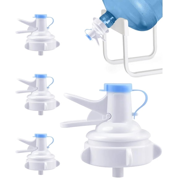 4 Packs Water Dispenser Valve, Water Jug Dispenser Valve, Reusable Water Jug Cap Bottle Spout Plastic Spigot,Wood Stick and Dust-proof Cap,Only Suitable for 55mm