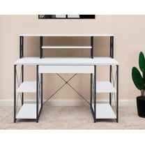 47" White and Black Computer Desk