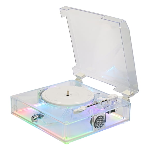Victor 6-Watt Mystic 3-Speed Belt-Drive Manual All-in-One Turntable with Built-in Speakers, Bluetooth, AudioStream, RGB Lights, 45 RPM Adapter