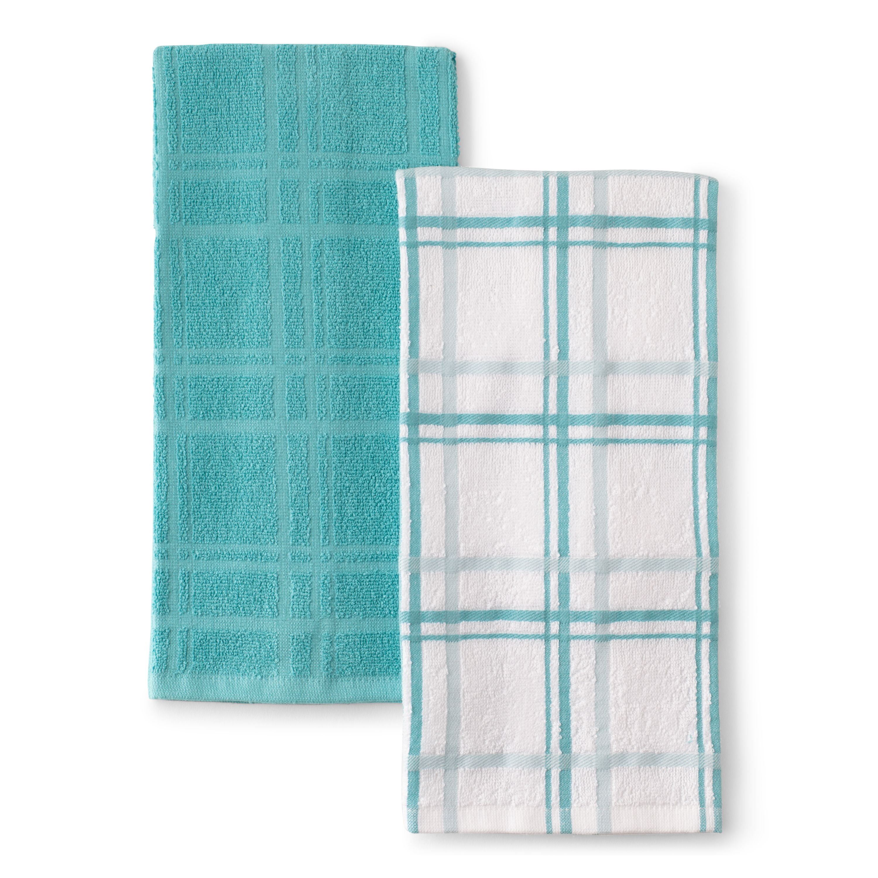 Better Homes & Gardens Kitchen Towel Set, Aqua Ocean, Set of 4 