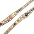 thumbnail image 2 of Earthy Gems Mix Stone Snake Cord Leather Wrap Bracelet, 2 of 3