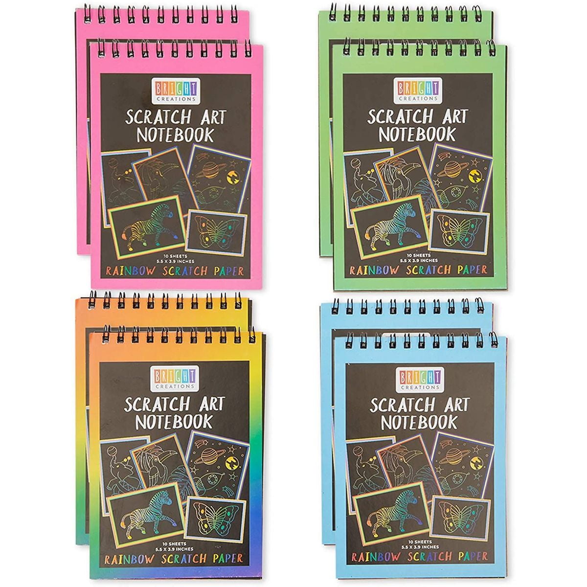Scratch & Sketch Art Paper with Scratch Painting Pens for Kids and Adults 8pack 