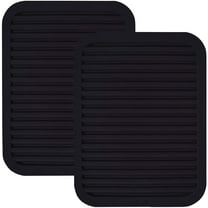 9" x 12" Silicone Pot Holder, Trivet Mat, Baking Gadget Kitchen Table Mat, Silicone Drying Mat - Waterproof, Heat Insulation, Insulated, Non-Slip, Tableware Pad Coasters (Black - 2 Pack)