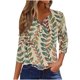 thumbnail image 2 of Fiudx Ofertas Relámpago Blusa de Manga 3/4 Corta Estampada a La Moda para Mujer, Blusa Informal con Cuello Redondo, 2 of 5