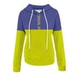 thumbnail image 6 of Mlzmgr Hoodies for Women 1/4 Button Drawstirng Regular Fitted Sweatshirts Color Blocked Casual Sports Shirts, 6 of 6