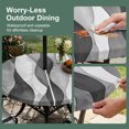 thumbnail image 3 of Round Outdoor Tablecloth with Umbrella Hole and Zipper, Gray Stripes Fitted Table Cover with Elastic Edge for 45-54 Inch, Vintage Farmhouse Greyish Ripple Pattern Waterproof Patio Tablecoths, 3 of 9