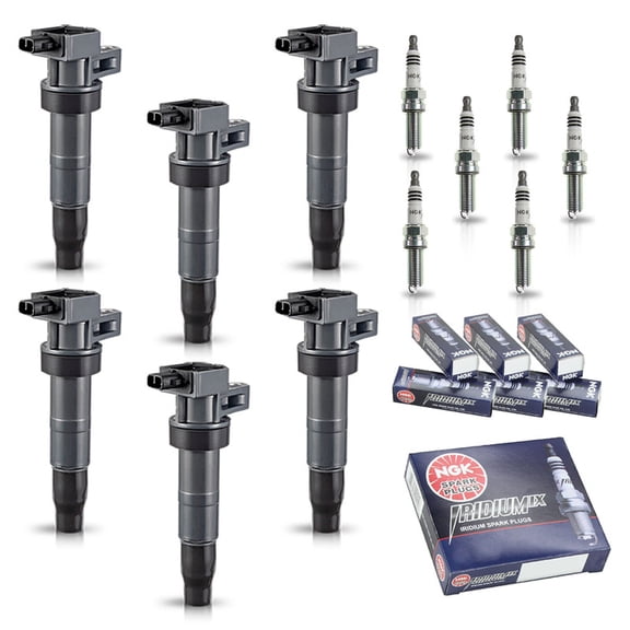 ISA 6 Ignition Coil and NGK Spark Plug Compatible with Hyundai Kia Azera Genesis Coupe Santa Fe XL Cadenza K900 Sedona Sorento 3.3L 3.5L 3.8L V6 Replacement for UF546 C15442 73013C010 93175