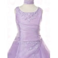 thumbnail image 3 of Flower Girl Dress Embroidered A-Line Organza Long Dress Lilac 10 HC1732, 3 of 5