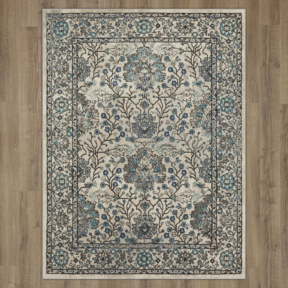 Mohawk Home Warrens Indoor Floral Area Rug, Blue, 5'3" x 8'