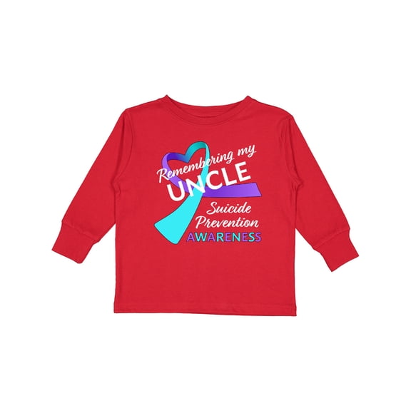 Inktastic Remembering my Uncle- suicide prevention awareness Boys or Girls Long Sleeve Toddler T-Shirt