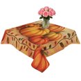 thumbnail image 2 of Burnt Orange Pumpkins Fall Table Cloth Waterproof Tablecloths, Thanksgiving Botanical Pastoral Tablecloth Dining Table Cover for Kitchen Party Tabletop Outdoor, Square Tablecloth 54x54 Inch, 2 of 9