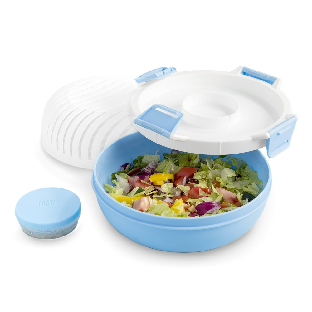Tasty The Salad Boss Salad Chopper Colander Bowl, Light Blue Walmart