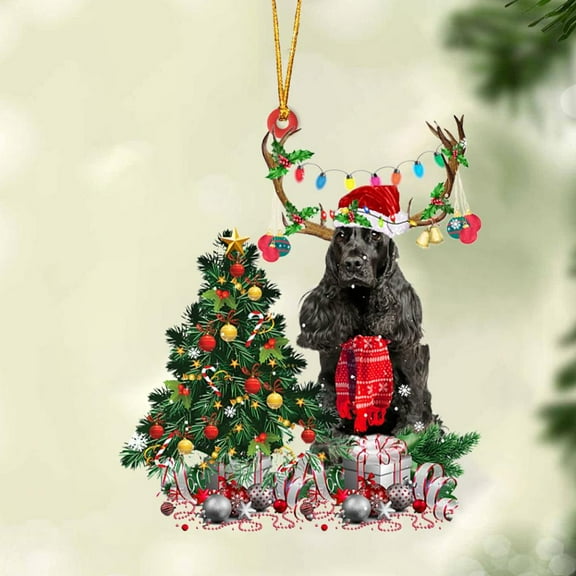 Acrylic 2D FLAT English Cocker Spaniel 1-Christmas Tree Gift Hanging Ornament