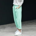 thumbnail image 1 of WILLBEST Pantalones Casuales de Verano para Mujer, Holgados, Finos, de Lino Sintético, de Longitud Nueve, elegantes, de Corte Relajado, para Uso Diario Mediana, 1 of 3